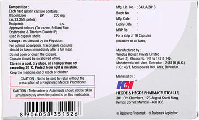 Itzhh 200mg Strip Of 10 Capsules