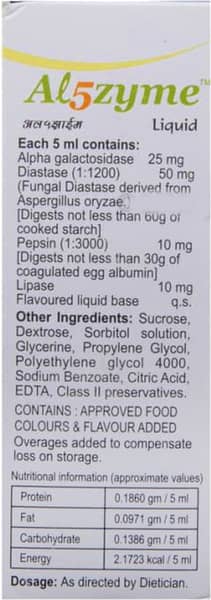 Al5zyme Saunf Flavour Bottle Of 100Ml Oral Liquid