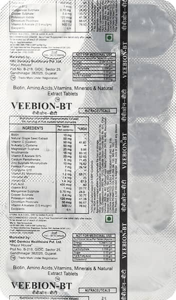 Veebion Bt Strip Of 10 Tablets