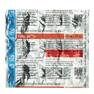 Stator Asp 75Mg Strip Of 15 Capsules