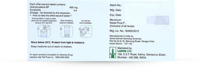 Lumenac 600mg Orange Flavour Sugar Free Strip Of 10 Effervescent Tablets