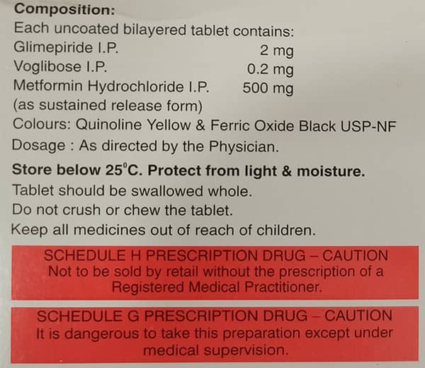 Xmet Trio 500mg/0.2mg/2mg Strip Of 10 Tablets