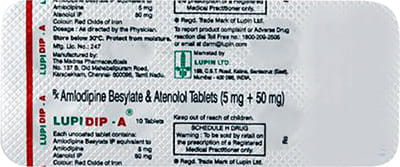 Lupidip A 5mg/50mg Strip Of 10 Tablets