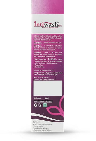 Intiwash New Ph 3.5 Bottle Of 50Ml Hygiene Wash