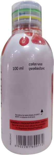 Tuspel Plus Strawberry Flavour Bottle Of 100ml Expectorant