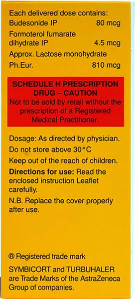 Symbicort 80/4.5mcg Box Of 60 Metered Dose Turbuhaler