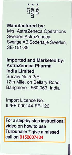 Symbicort 80/4.5mcg Box Of 60 Metered Dose Turbuhaler