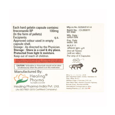 Itrotab 100mg Strip Of 4 Capsules
