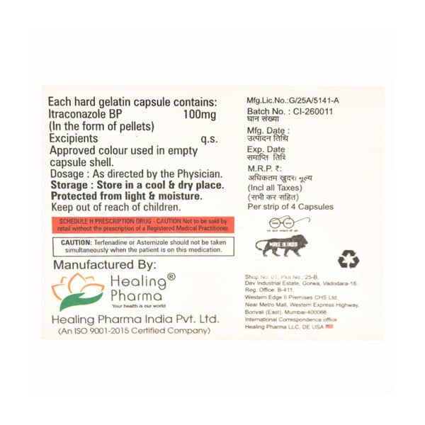 Itrotab 100mg Strip Of 4 Capsules