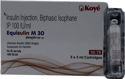 Equisulin M 30 100iu Cartridge Of 3ml Suspension For Injection