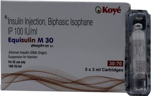 Equisulin M 30 100iu Cartridge Of 3ml Suspension For Injection