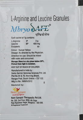 Mbryo Safe Orange Flavour Sachet Of 7gm Granules