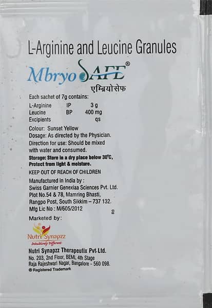 Mbryo Safe Orange Flavour Sachet Of 7Gm Granules