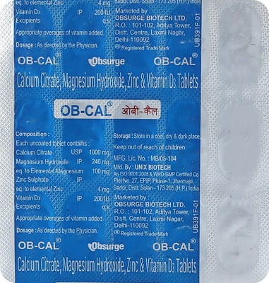 Ob Cal Strip Of 15 Tablets