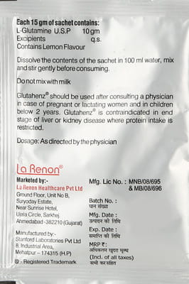 Glutahenz Lemon Flavour Sachet Of 15gm Powder