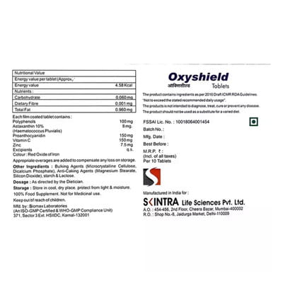Oxyshield Strip Of 10 Tablets