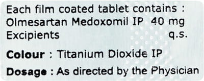 Olmesmart 40mg Strip Of 10 Tablets