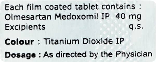 Olmesmart 40mg Strip Of 10 Tablets