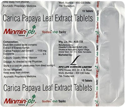Minmin Pb Strip Of 15 Tablets