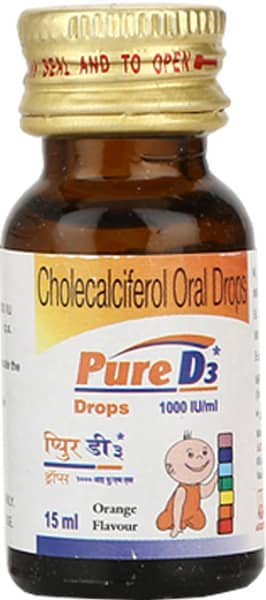 Pure D3 Orange Flavour 1000iu Drops 15ml