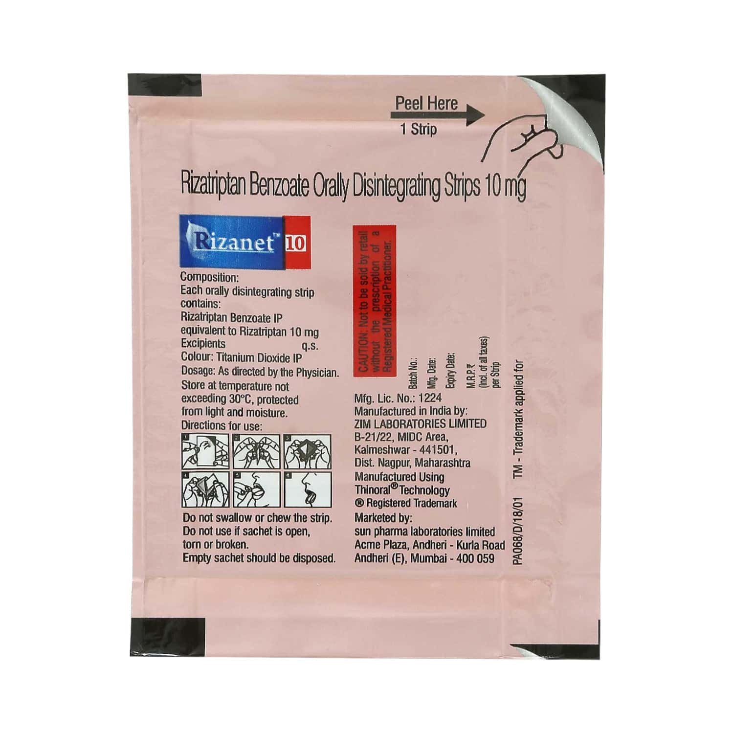 rizanet 10mg orally disintegrating strip