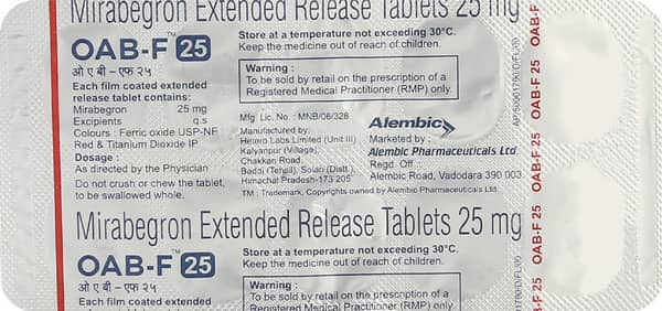 Oab F 25mg Strip Of 10 Tablets