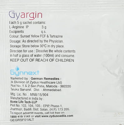 Gyargin Mango Flavour Sugar Free Sachet Of 5gm Granules