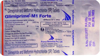 Glimiprime M 1mg Forte Strip Of 10 Tablets