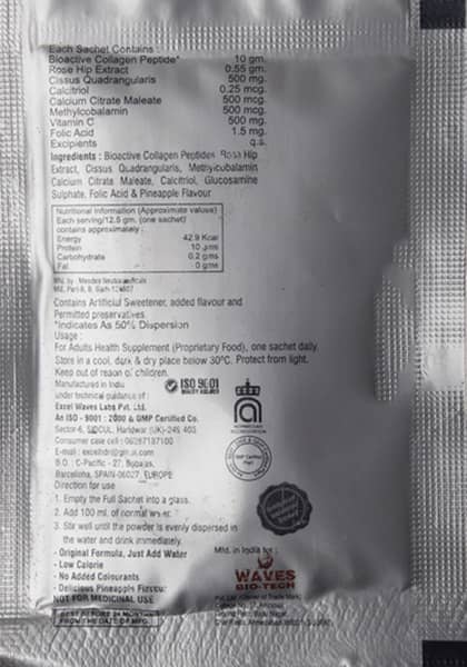 Flexirose Plus Delicious Pineapple Flavour Sugar Free Sachet Of 12.8gm Oral Powder