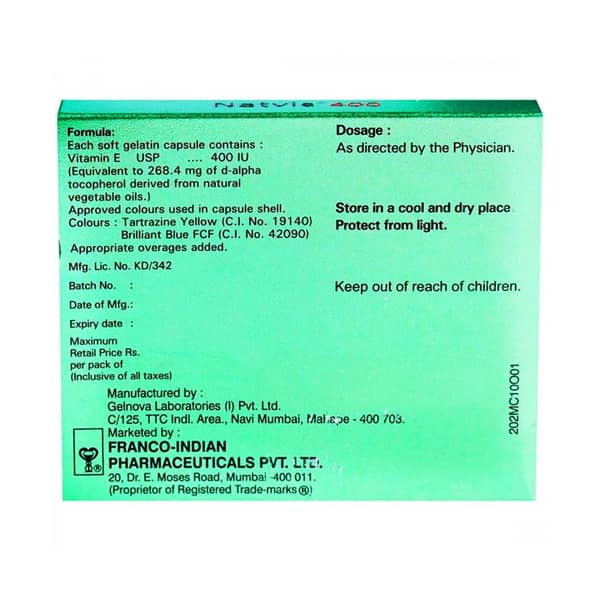Natvie 400iu Strip Of 10 Capsules