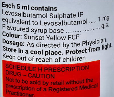 Levolin 1mg Orange Flavour Bottle Of 100ml Syrup