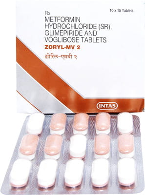 Zoryl Mv 2mg Strip Of 15 Tablets