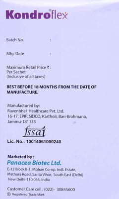 Kondro Flex Sugar Free Sachet Of 12gm Oral Powder