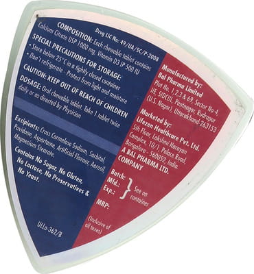 Tuskca Peppermint Flavour Sugar Free Bottle Of 30 Chewable Tablets