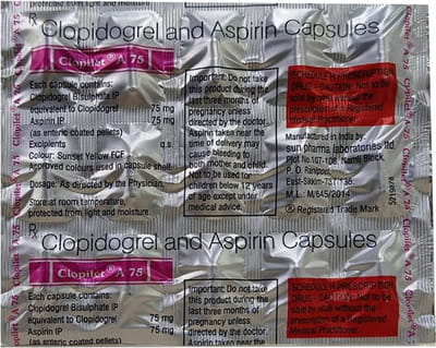 Clopilet A 75mg Strip Of 15 Capsules