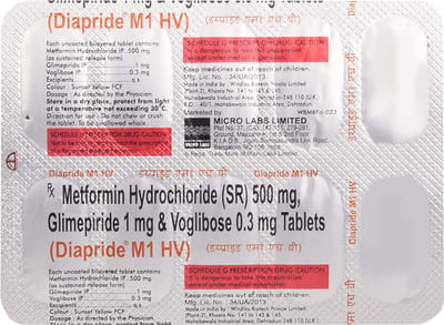 Diapride M1 Hv Strip Of 10 Tablets