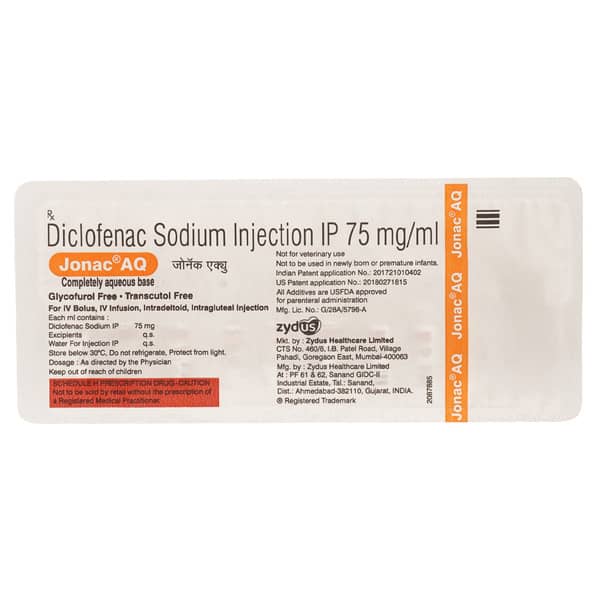 जोनक एक्यू 75एमजी का एम्पुल 1एमएल इन्जेक्शन