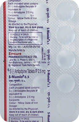 S Numlo 2.5 Strip Of 15 Tablets