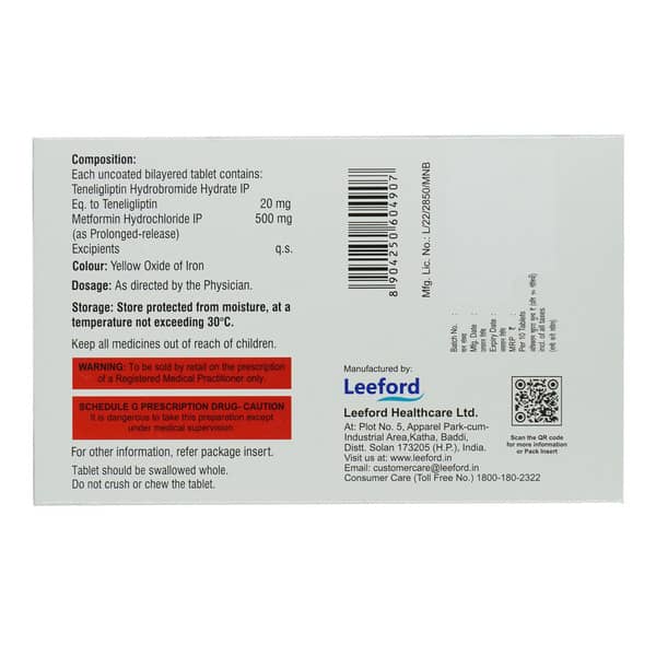 Debiliptin M 20/500Mg Strip Of 10 Tablets