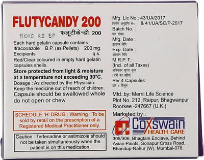 Flutycandy 200mg Strip Of 4 Capsules