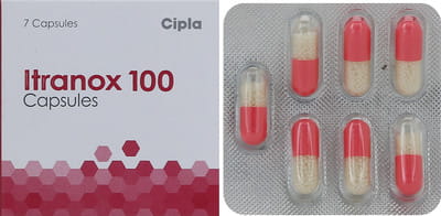 इट्रानोक्स 200एमजी 7 कैप्सूल्स की स्ट्रिप
