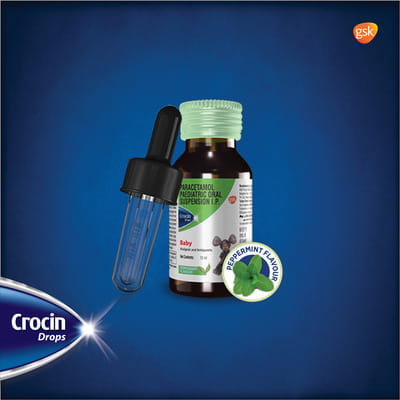 Crocin Baby Peppermint Flavour Bottle Of 15ml Drops