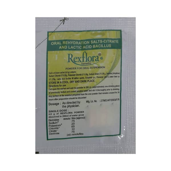 Rexflora Lime N Lemon Flavour Sachet Of 4.6Gm Oral Powder