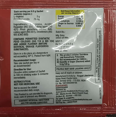 Rg Mac Orange Flavour Sugar Free Sachet Of 6.5gm Granules