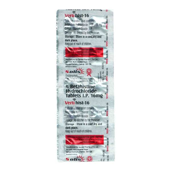 Vertihist 16Mg Strip Of 10 Tablets