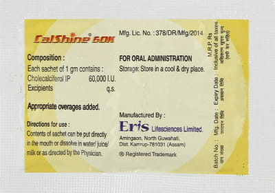 Calshine 60k Sugar Free Sachet Of 1gm Granules