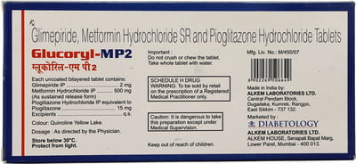 Glucoryl Mp 2mg Strip Of 15 Tablets
