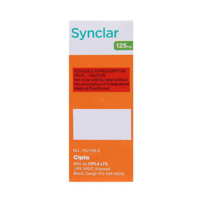 Synclar 125mg Banana Flavour Bottle Of 30ml Dry Syrup
