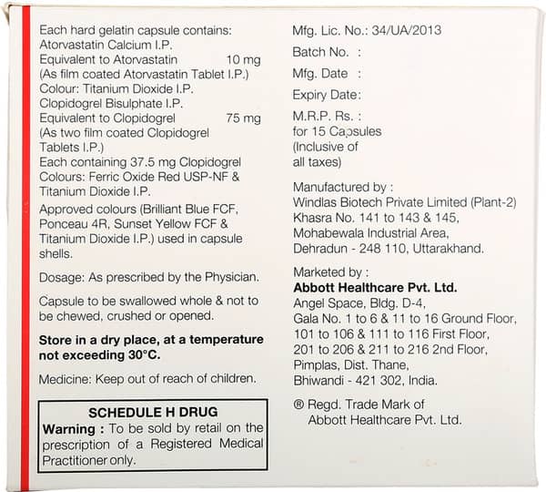 Stator Cv 10mg Strip Of 15 Capsules