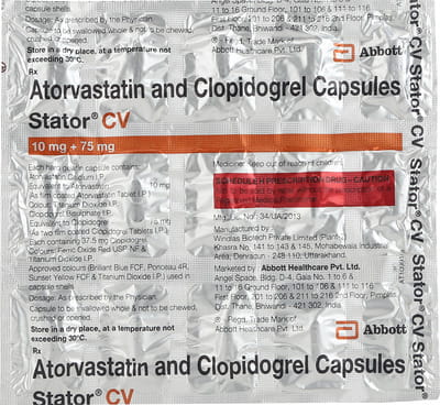 Stator Cv 10mg Strip Of 15 Capsules